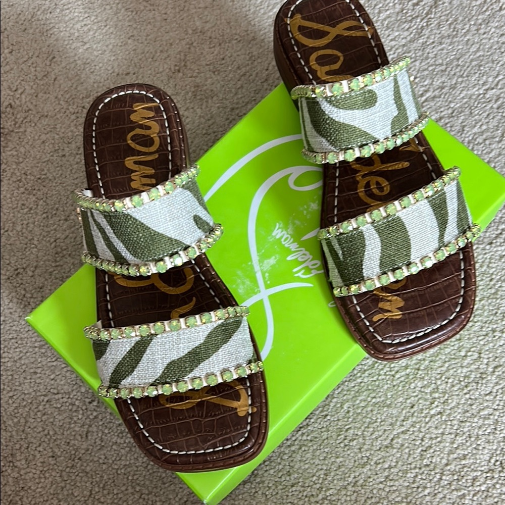 Sam Edelman Green and Brown Sandals
